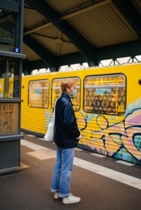 On the street after Berlin's reopening following the Covid-19 closures.