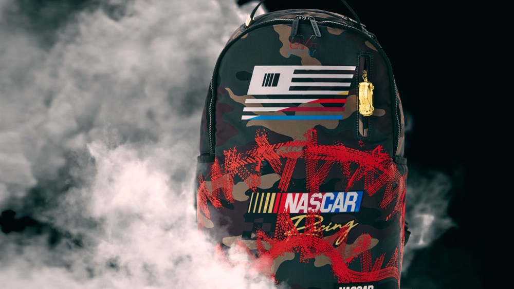 NASCAR and Sprayground's collaboration backpack