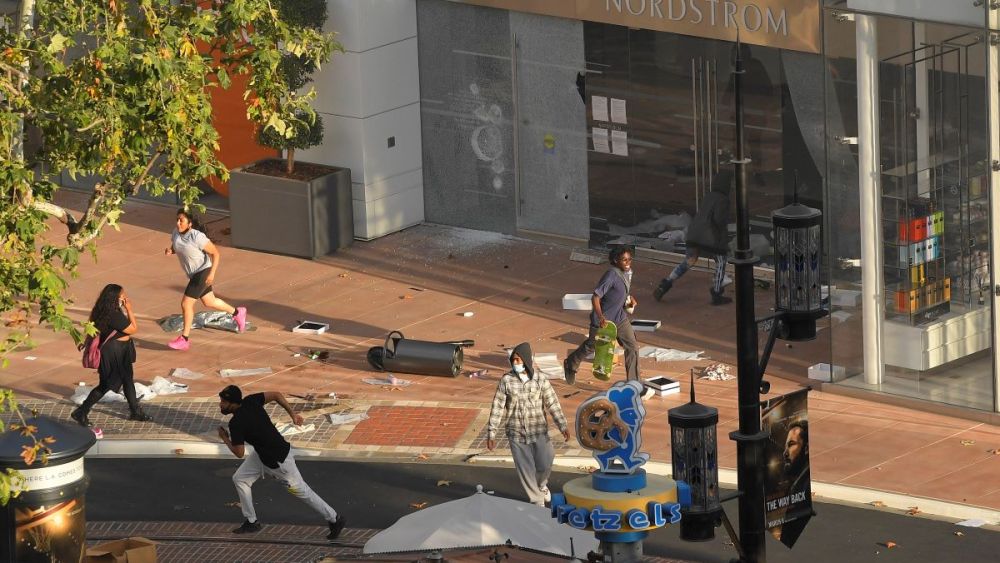 Rioters struck the Nordstrom department store at The Grove in Los Angeles.
