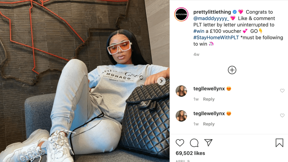 Launchmetrics PrettyLittleThing Instagram Coronavirus