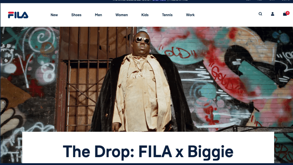 The Fila website is offering the Biggie collection.
