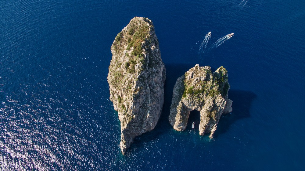 The Faraglioni rocks off the coast of Capri.