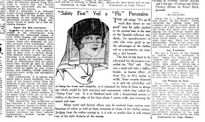 'Safety First Veil, a Flu Preventive', WWD, October 23rd, 1918.