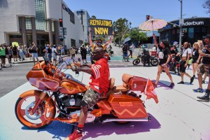 Scenes from the All Black Lives Matter Pride Parade in Los Angeles, California.