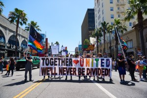 Scenes from the All Black Lives Matter Pride Parade in Los Angeles, California.