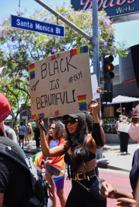 Scenes from the All Black Lives Matter Pride Parade in Los Angeles, California.