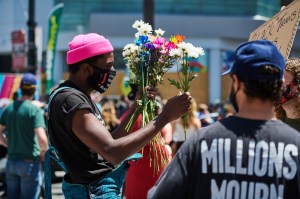Scenes from the All Black Lives Matter Pride Parade in Los Angeles, California.