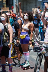 Scenes from the All Black Lives Matter Pride Parade in Los Angeles, California.