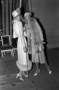 Models pose dressed in hats and fur trim during the fashion show to benefit the restoration of the Chateau of Versailles, five American designers matching talents with five French couturiers at the Versailles Palace on November 28, 1973 in Versailles, France...Article title: 'One night and pouf! It's gone!
Battle of Versailles, Versailles