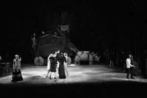 Actors and models stand onstage during the fashion show to benefit the restoration of the Chateau of Versailles, five American designers matching talents with five French couturiers at the Versailles Palace on November 28, 1973 in Versailles, France...Article title: 'One night and pouf! It's gone!
Battle of Versailles, Versailles