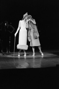 Models dressed in fur and hats take the stage during the fashion show to benefit the restoration of the Chateau of Versailles, five American designers matching talents with five French couturiers at the Versailles Palace on November 28, 1973 in Versailles, France...Article title: 'One night and pouf! It's gone!
Battle of Versailles, Versailles