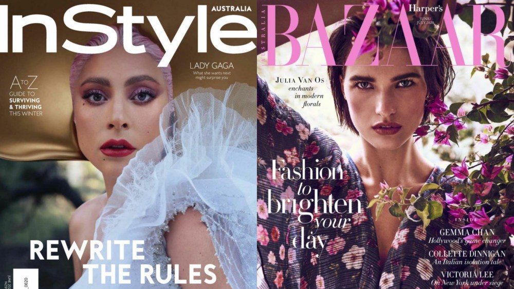 The June 2020 issues of Bauer Australia's Australian editions of InStyle and Harpers Bazaar, which are among nine of the company's magazines whose print editions are suspended.