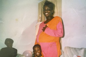 Little Pierre Davis with her mother, at a baby shower before the birth of Pierre's sister. "I feel like I grew up in an LGBTQ tolerant household, like, my family," Davis says. "However, as far as the world goes, there is still not enough safety happening, and people are not tolerant."
