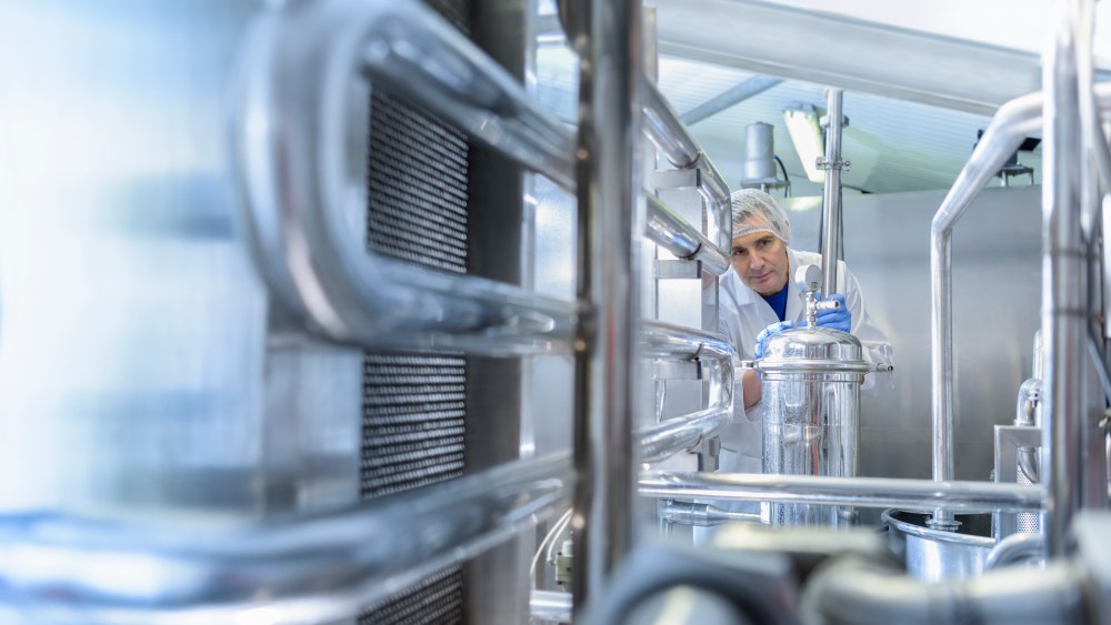A pasteurising machine inside a L'Oréal spring water factory.