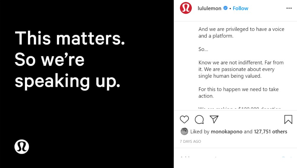 Active wear titan Lululemon will donate $100,000 to the Minnesota Freedom Fund.