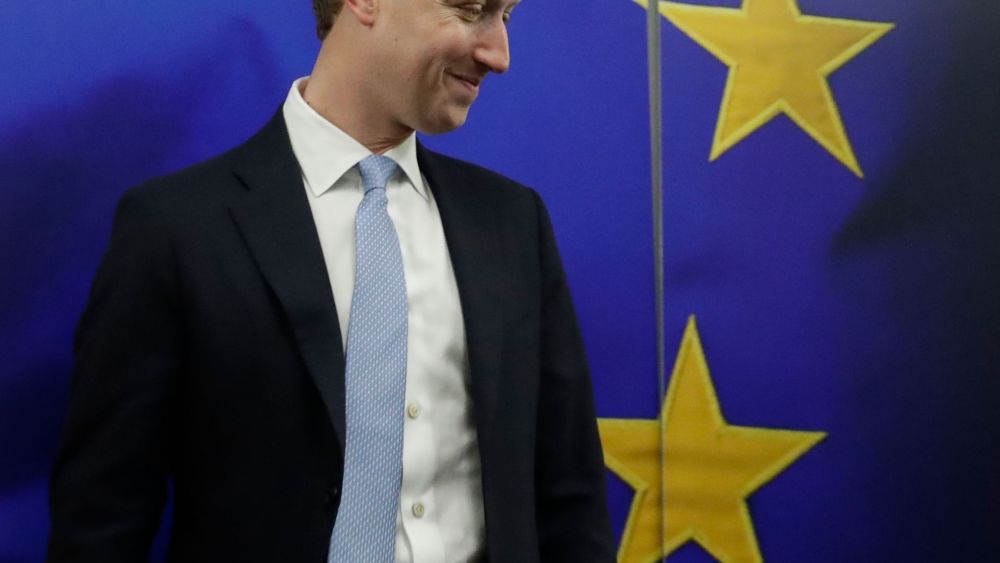 Facebook Ceo Mark Zuckerberg at a meeting with the EU in February 2020