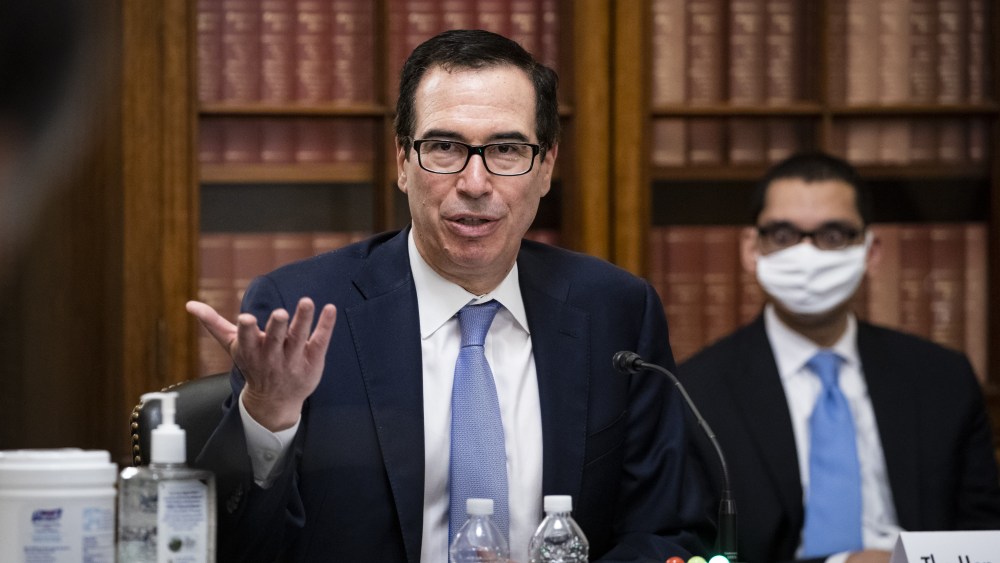 Secretary Treasury Steven T. Mnuchin mask