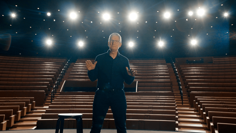 Bright lights, big success for Apple chief executive officer Tim Cook.