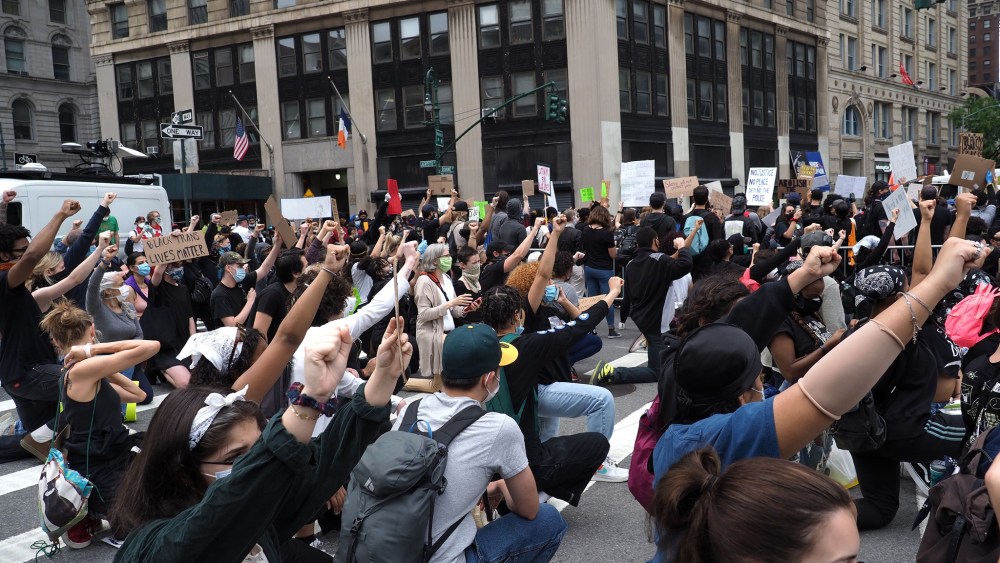 Protestors during a Black Lives Matter protest in Foley Square.