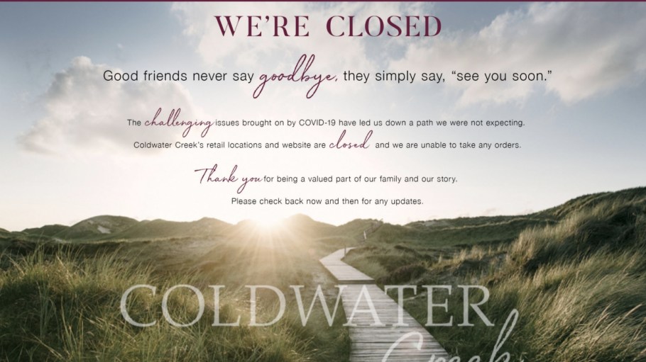 Women's specialty apparel chain Coldwater Creek has shut down operations, but leaves the door open to a possible restart down the road.