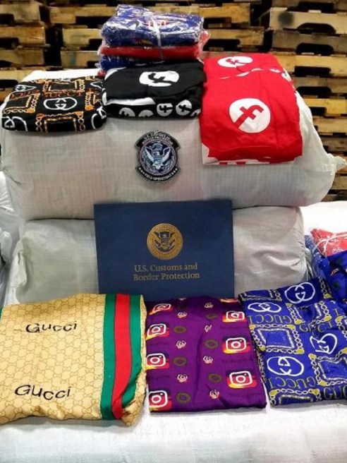 U.S. Customs and Border Protection seized 16,340 fake Gucci, Facebook and Instagram women's sleepwear items at the L.A./Long Beach Port.