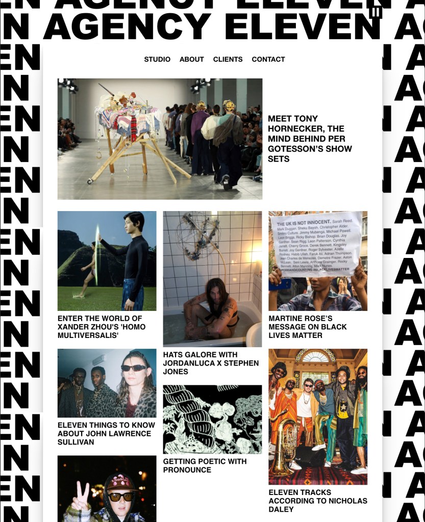 An image from the new Agency Eleven Studio website