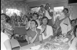 The fashion crowd has always flocked to Fire Island. On the far left, designer DD Dominick joined in a round of applause.