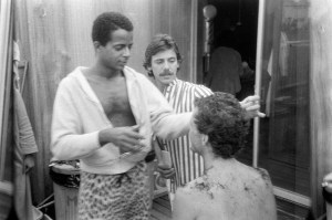 Stephen Burrows played barber, wearing leopard-printed drawstring pants that he designed.
