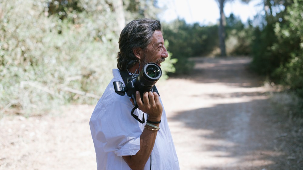 Pierpaolo Piccioli photographs Mariacarla Boscono wearing a look from his upcoming resort collection.
