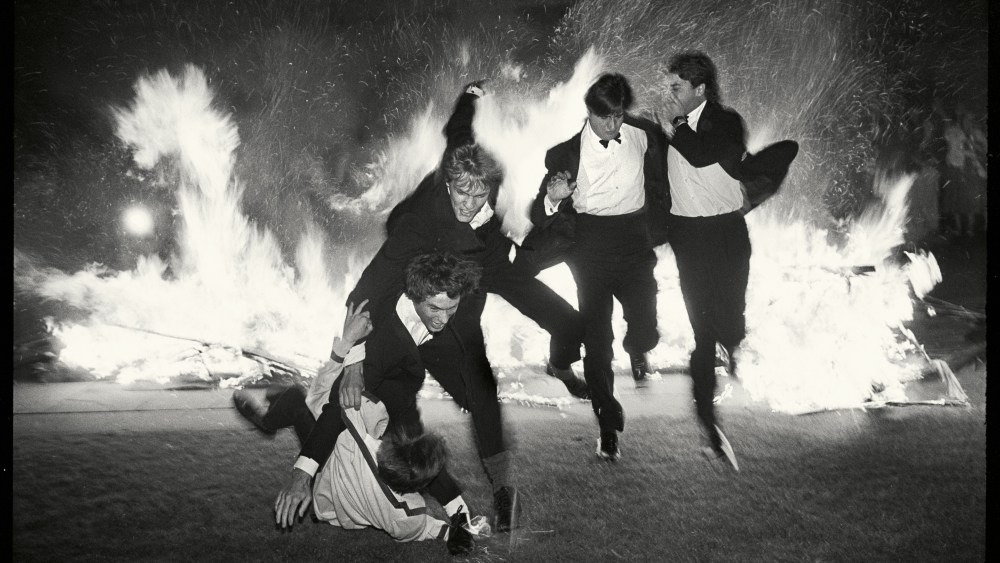 Burning boat, Oriel. Oxford 1984
