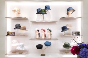 A wall dedicated to hats, a category Maria Grazia Chiuri has energized.