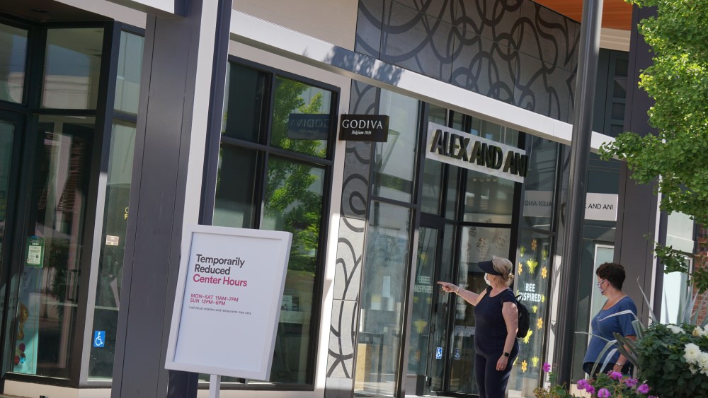 Shoppers at the Stanford Shopping Center in Palo Alto, Calif.