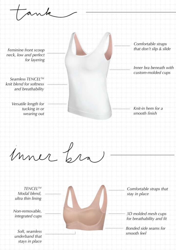 The Everyday Tank incorporates contoured cups directly into its design.