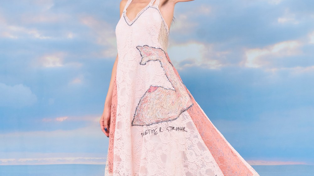 The Koché dress will be auctioned to raise funds for victims of domestic violence.