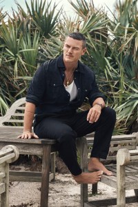 Brunello Cucinelli’s suede shirt jacket, Hanro’s cotton tank and Dockers’ cotton and elastane pants.