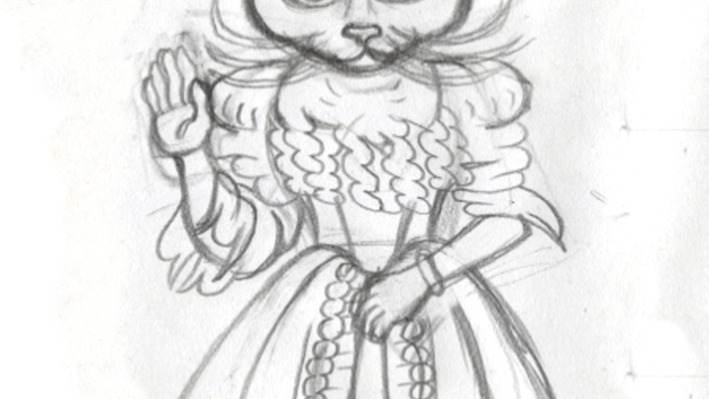 A sketch of one of the characters created for Walk your Tuna
