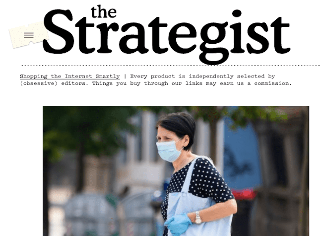 The landing page of New York Magazine's shopping site The Strategist.