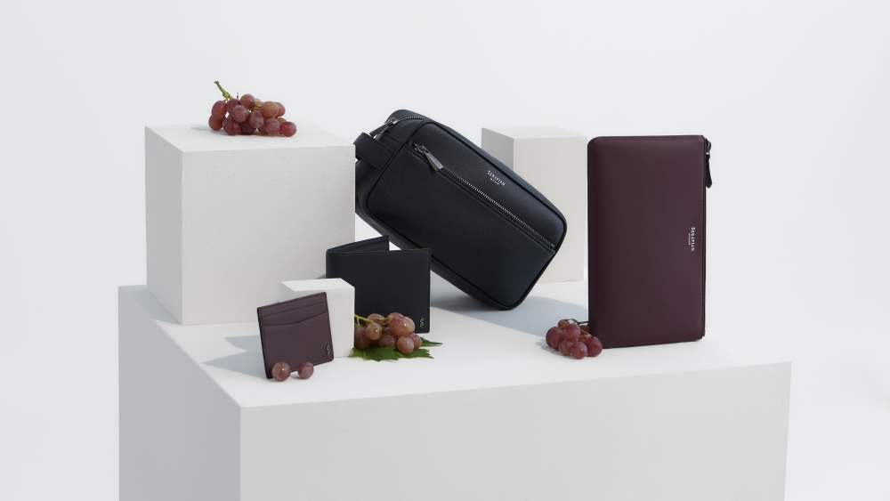 The Serapian Grape eco-leather capsule collection.