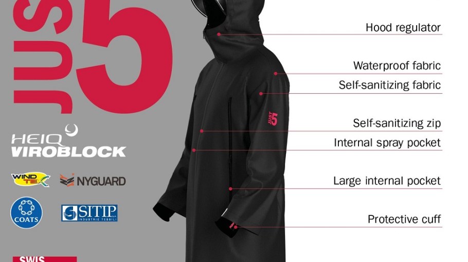 A collaboration between 2A-Nygurd, Coats, HeiQ, Vagotex and SITIP has resulted in Just 5, a jacket infused with HeiQ Viroblock.