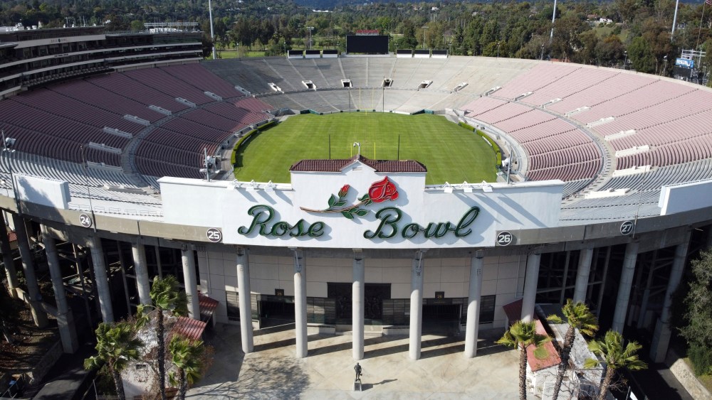 The Rose Bowl stadium in Pasadena, Los Angeles, home to the long-running Rose Bowl Flea Market.