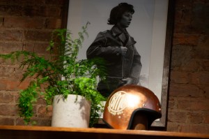 Authentic decor at the new Belstaff store.