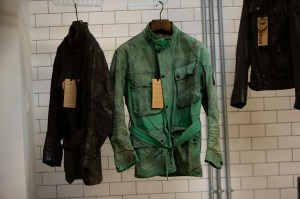 Belstaff outerwear on display.