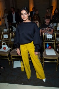 Lucy Hale attends the Oscar de la Renta runway show during NYFW Spring/Summer 2020 on Tuesday, Sept. 10, 2019, in New York. (Photo by Brent N. Clarke/Invision/AP)