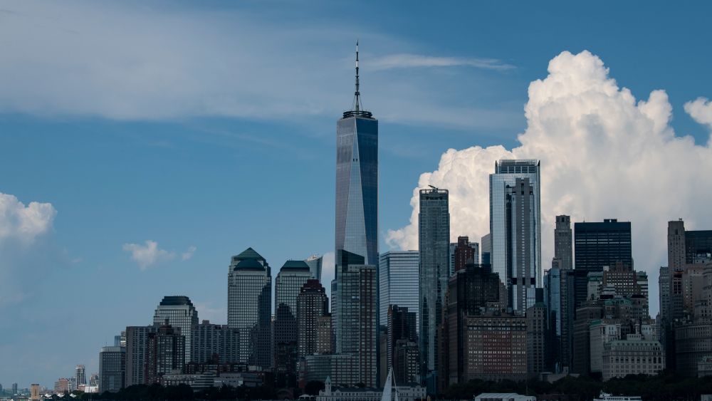 August 22, 2020: An overall view of The Freedom Tower and NYC Skyline as seen from The Staten Island Ferry in Manhattan, New York. Mandatory credit: Kostas Lymperopoulos/CSM (Credit Image: © Kostas Lymperopoulos/CSM via ZUMA Wire) (Cal Sport Media via AP Images)