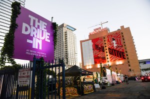 Atmosphere at The  Drive-In at Hotel Figueroa featuring Women Under the Influence, in Los Angeles.