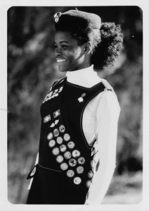 A Girl Scout uniform from the 1970s.