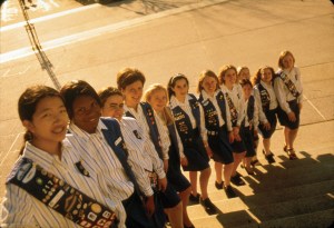 Girl Scouts’ uniforms from the 1990s.