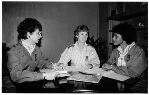 Girl Scouts’ uniforms from the 1980s.