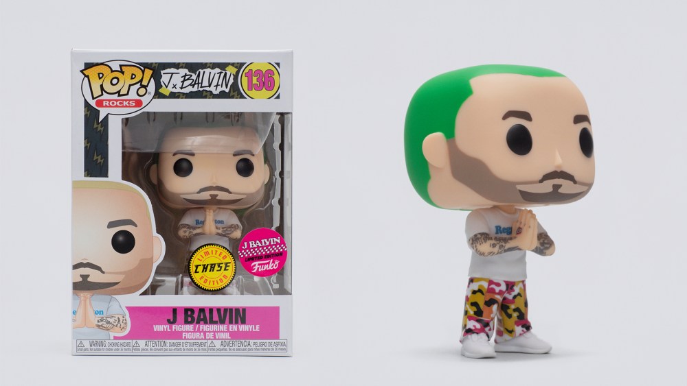 The J Balvin Green Hair Figurine by Funko Pop! Rocks.