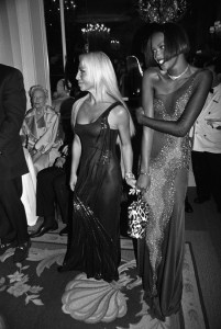 Donatella Versace and Naomi Campbell at Fashion Group International party.